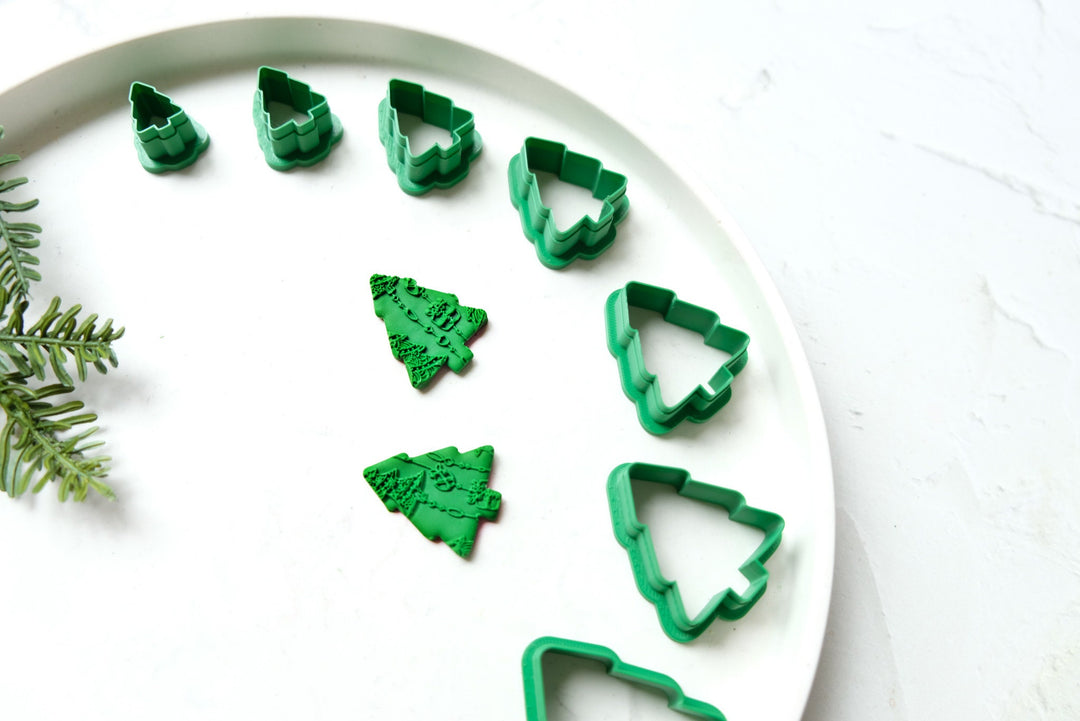 Christmas Tree clay cutter (D), Christmas Tree Clay Earrings, Christmas earrings, Scallop Christmas tree clay cutter