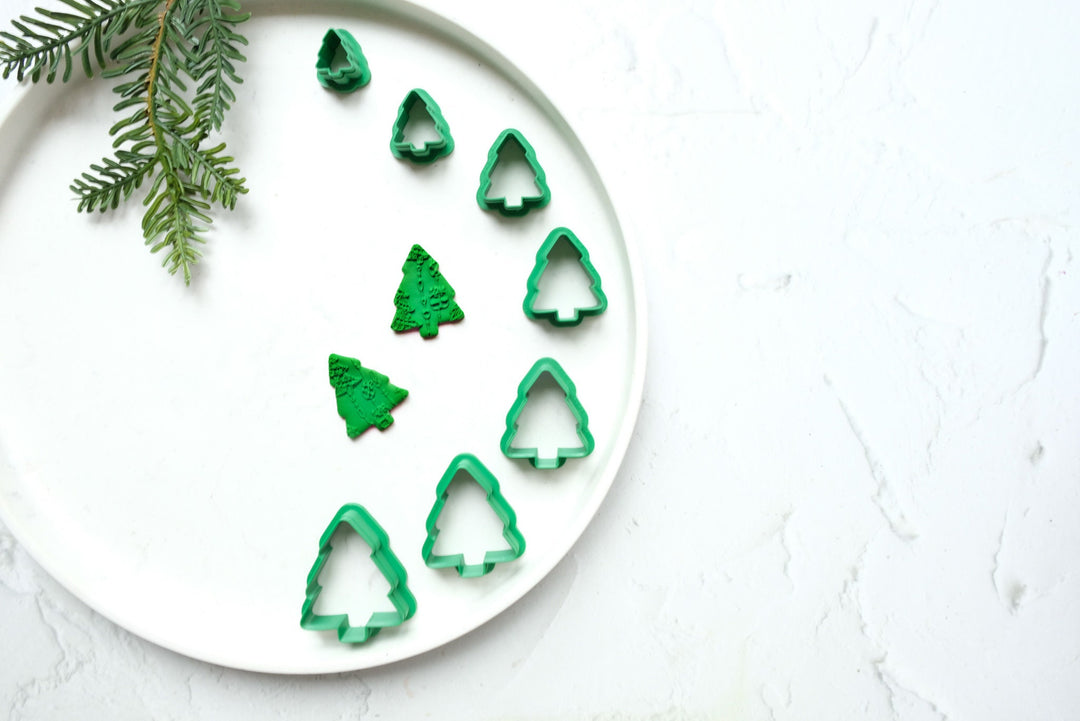 Christmas Tree clay cutter (D), Christmas Tree Clay Earrings, Christmas earrings, Scallop Christmas tree clay cutter