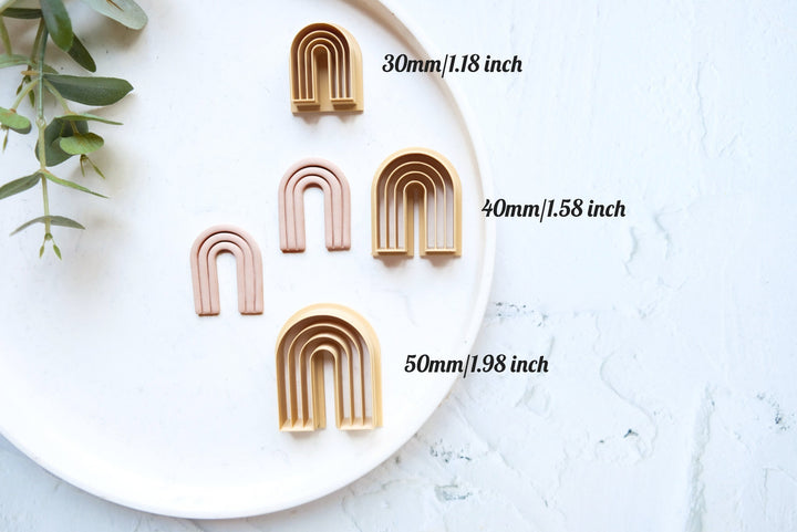 Classic Arch With Lines Polymer Clay cutter, Arch earring cutter, Embossed Arch with a hoop Clay Cutter, Clay Cutters, Arch earrings