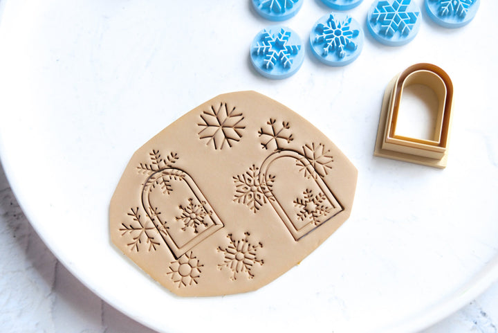 Polymer clay Snowflake stamp set (10pc), Christmas clay stamp, Clay texture, Winter stamps, Christmas clay texture, Earring making tools