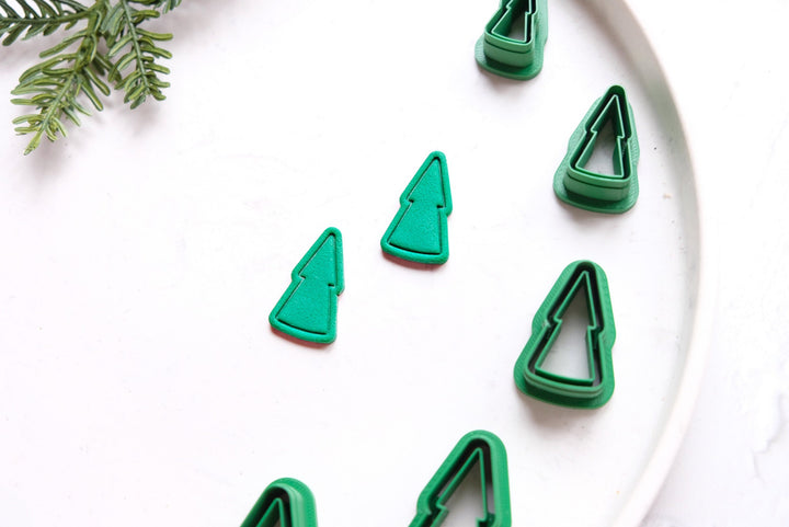 Christmas Tree B clay cutter, Christmas clay earrings cutter, Christmas earrings, Scallop Christmas tree clay cutter