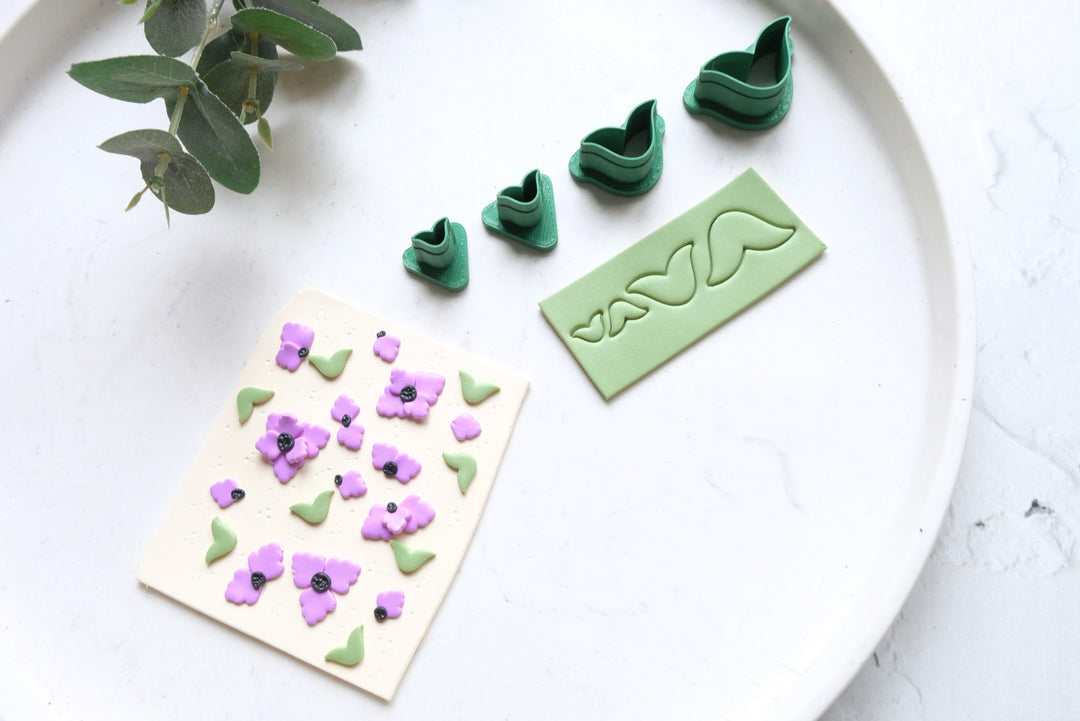 Flower & Leaf Polymer Clay Cutter Set | Mini Micro Clay Cutters for Earrings, Jewelry DIY Crafts