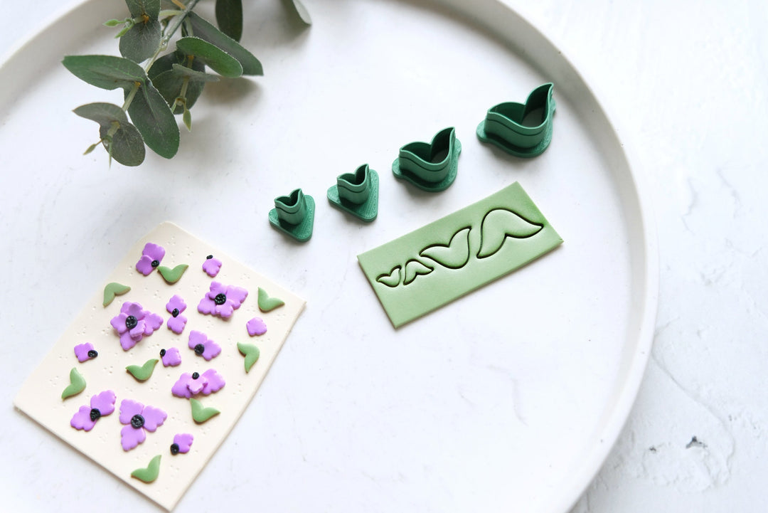 Flower & Leaf Polymer Clay Cutter Set | Mini Micro Clay Cutters for Earrings, Jewelry DIY Crafts