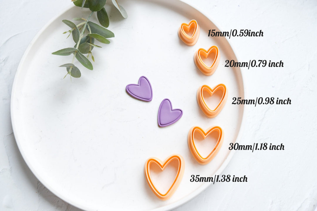 Heart clay cutter with line, Heart with Line Valentine Polymer Clay Cutter, Valentine earring cutter, Earring making tool, Clay tool