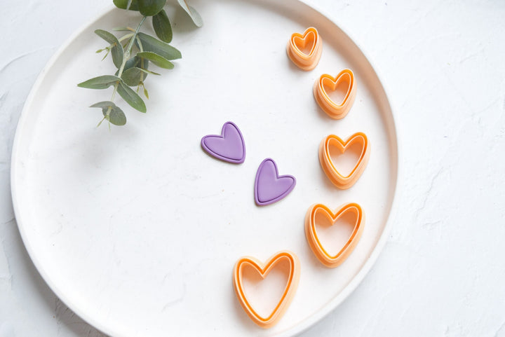 Heart clay cutter with line, Heart with Line Valentine Polymer Clay Cutter, Valentine earring cutter, Earring making tool, Clay tool