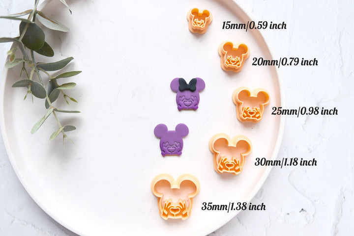 Valentine Mouse clay cutter, Mouse Valentine earring cutter, Mouse cutter, Mouse Clay Cutters, Disney earrings, Polymer clay cutter set