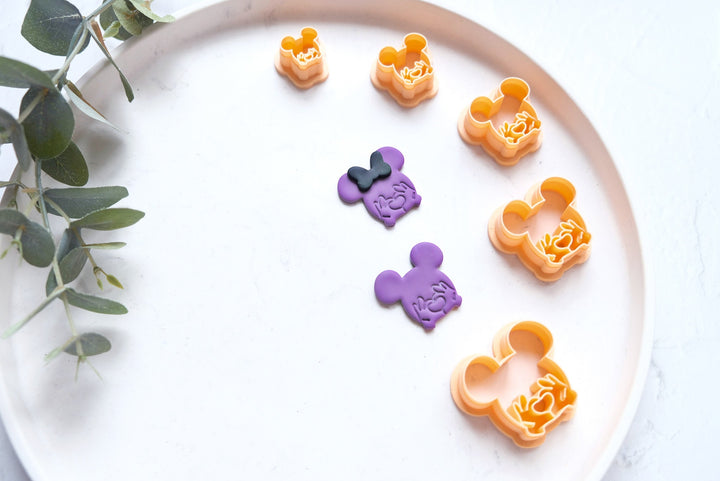 Valentine Mouse clay cutter, Mouse Valentine earring cutter, Mouse cutter, Mouse Clay Cutters, Disney earrings, Polymer clay cutter set