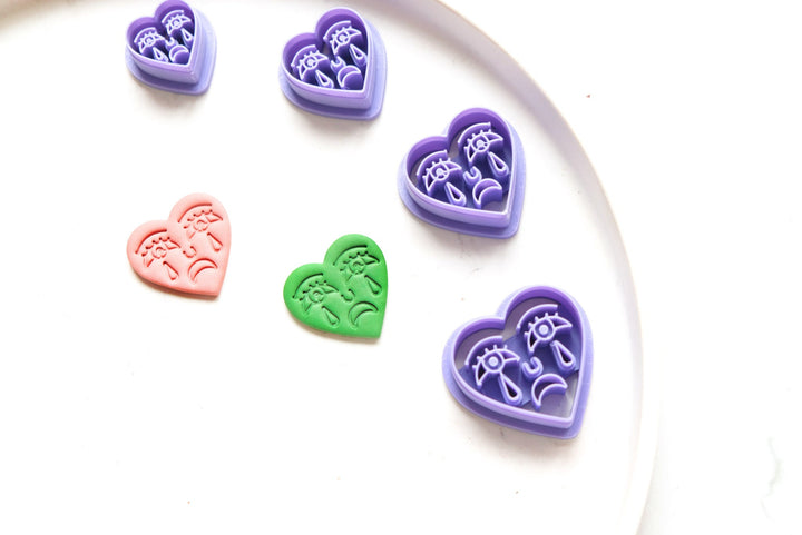 Crying Heart polymer clay cutter, Heart Valentine Polymer Clay Cutter, Valentine earring cutter, Earring making tool, Clay tool