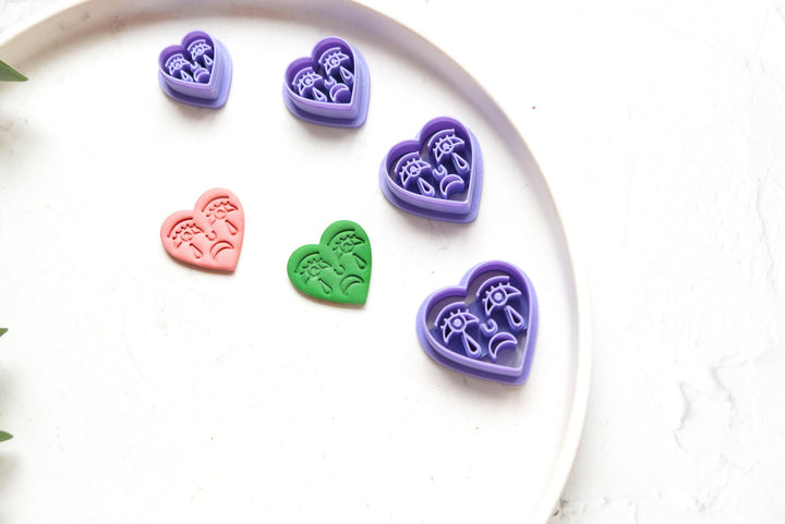 Crying Heart polymer clay cutter, Heart Valentine Polymer Clay Cutter, Valentine earring cutter, Earring making tool, Clay tool