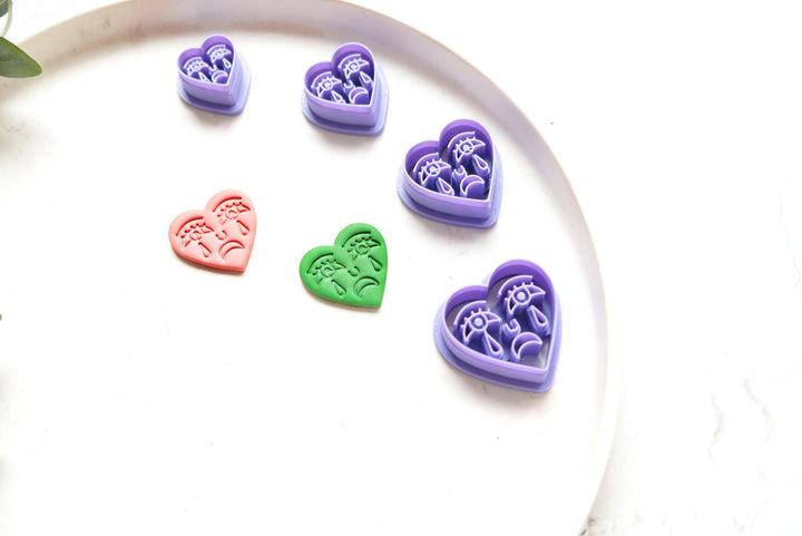 Crying Heart polymer clay cutter, Heart Valentine Polymer Clay Cutter, Valentine earring cutter, Earring making tool, Clay tool