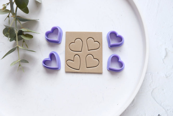 Heart clay cutter set (4pc) _ Valentine Polymer Clay Cutters _ Jewellery Tools _ Earring Making _ Clay Tools _ Valentine earring cutter