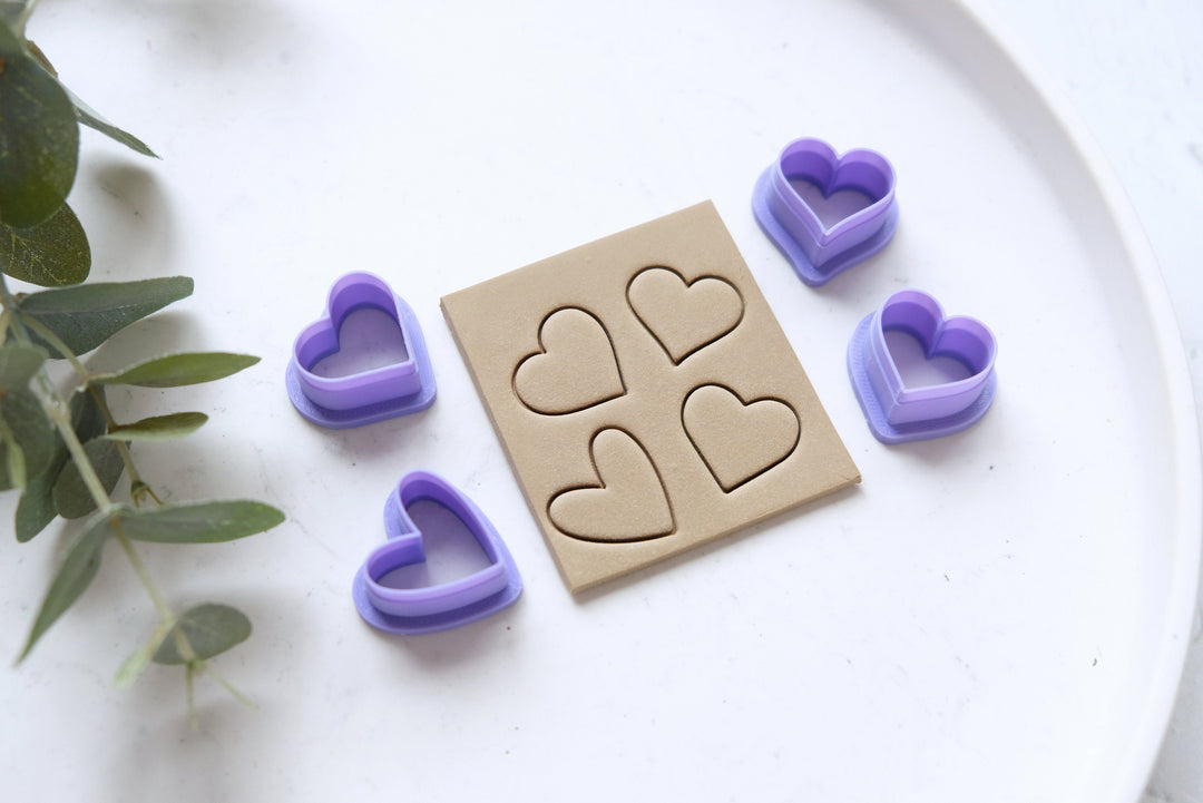 Heart clay cutter set (4pc) _ Valentine Polymer Clay Cutters _ Jewellery Tools _ Earring Making _ Clay Tools _ Valentine earring cutter