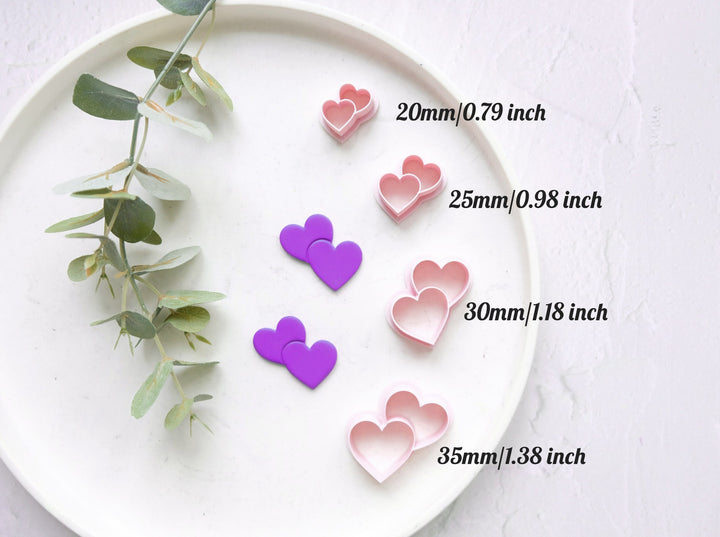 Double Heart polymer clay cutter, Hearts Valentine Polymer Clay Cutter, Valentine earring cutter, Earring making tool, Clay tool