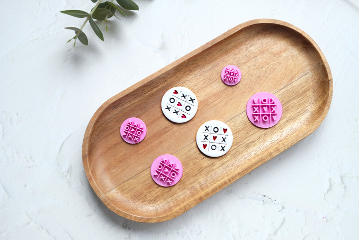 TIC TAC TOE Polymer Clay Cutter, Valentine Polymer Clay Cutter, Heart cutter, Heart hair clip cutter, Earring making tool, Clay tool