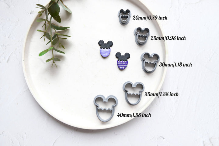 Mouse Easter polymer clay cutter (include 2 cutter parts), Mouse Easter Egg, Mouse biscuit cutter, Mouse Earring cutter