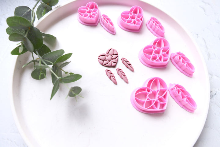 Valentine Dreamcatcher clay cutter, Heart Polymer Clay Cutter, Cookie cutter, Summer hair clip cutter, Earring making tool, Clay tool