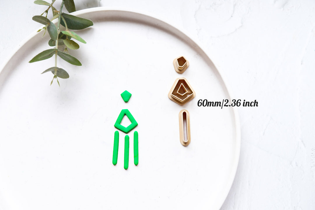 Geometric combo clay cutter set (3pc), Boho earring clay cutter combo, Morocan combo set cutters, Geometric shape, Scallop earring cutter