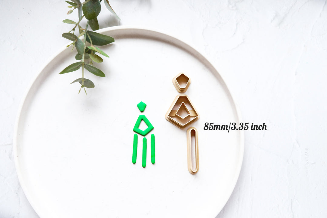 Geometric combo clay cutter set (3pc), Boho earring clay cutter combo, Morocan combo set cutters, Geometric shape, Scallop earring cutter