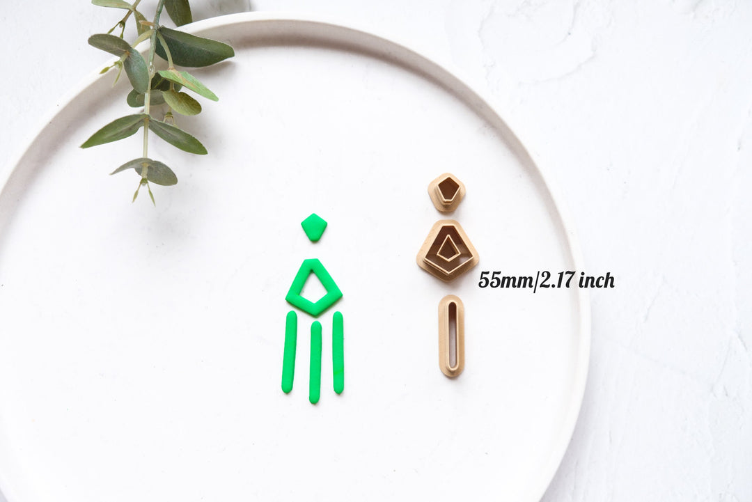 Geometric combo clay cutter set (3pc), Boho earring clay cutter combo, Morocan combo set cutters, Geometric shape, Scallop earring cutter