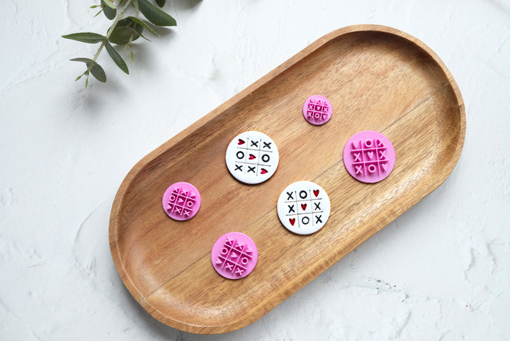 TIC TAC TOE Polymer Clay Cutter, Valentine Polymer Clay Cutter, Heart cutter, Heart hair clip cutter, Earring making tool, Clay tool