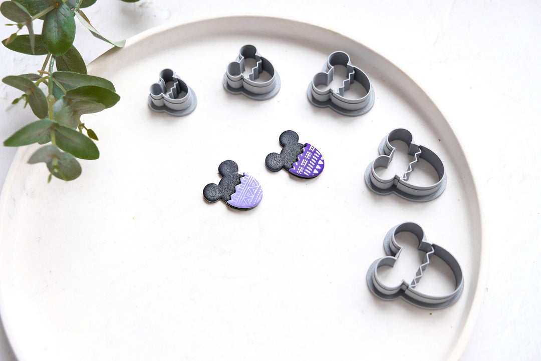 Mouse Easter polymer clay cutter (include 2 cutter parts), Mouse Easter Egg, Mouse biscuit cutter, Mouse Earring cutter