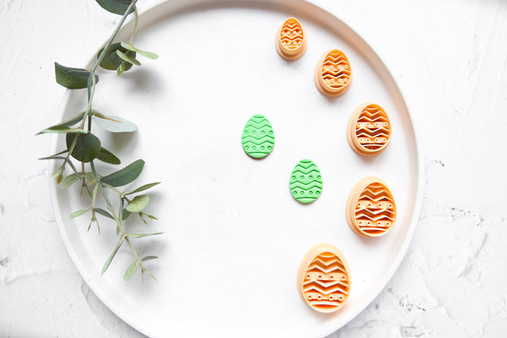 Flower Easter Geometric Egg Polymer Clay cutter, Embossed Egg Polymer Clay Cutter, Easter Clay cutter, Easter Earring clay cutter