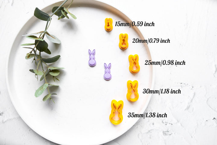 Easter Bunny With Line Polymer Clay Cutter, Rabbit hair clip, Bunny earring cutter,Easter Polymer clay cutter, Earring cutter