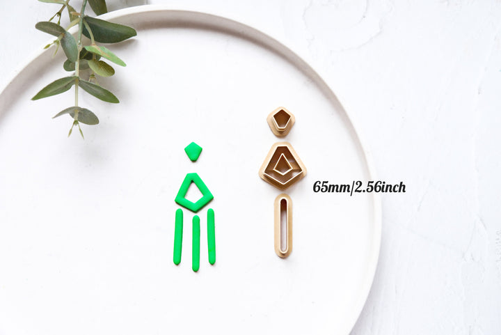 Geometric combo clay cutter set (3pc), Boho earring clay cutter combo, Morocan combo set cutters, Geometric shape, Scallop earring cutter