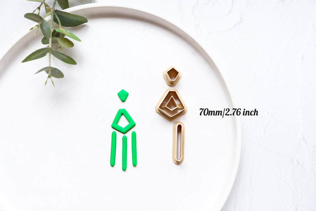 Geometric combo clay cutter set (3pc), Boho earring clay cutter combo, Morocan combo set cutters, Geometric shape, Scallop earring cutter