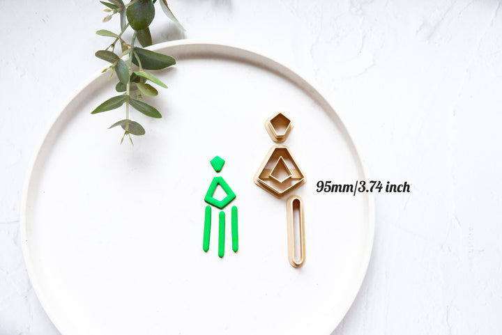 Geometric combo clay cutter set (3pc), Boho earring clay cutter combo, Morocan combo set cutters, Geometric shape, Scallop earring cutter