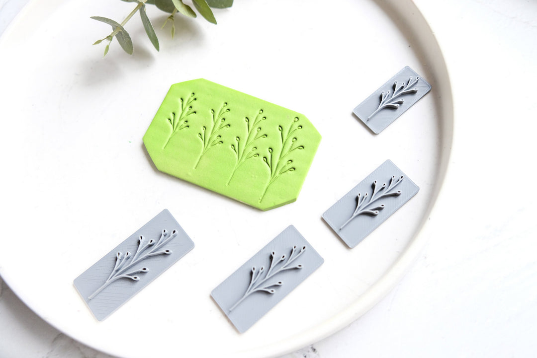 Leaf Polymer Clay stamp, Botanical clay stamp, Clay texture, Earring making tools, Plant Polymer Clay Embossing Stamps