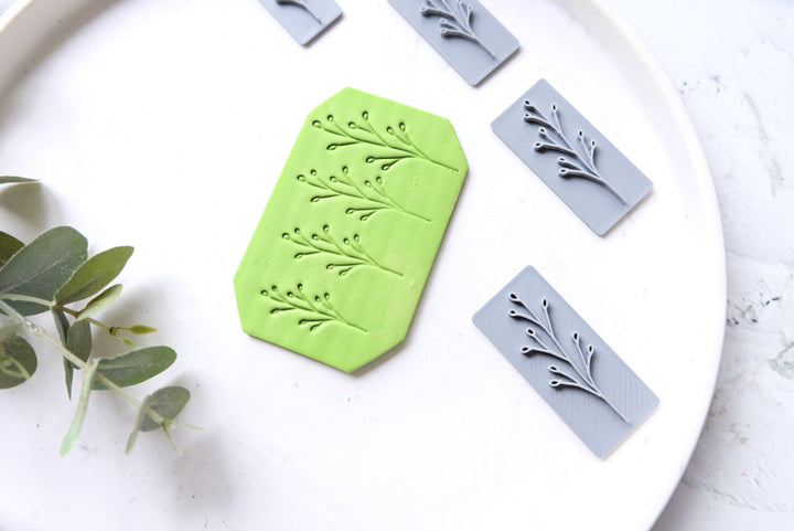 Leaf Polymer Clay stamp, Botanical clay stamp, Clay texture, Earring making tools, Plant Polymer Clay Embossing Stamps