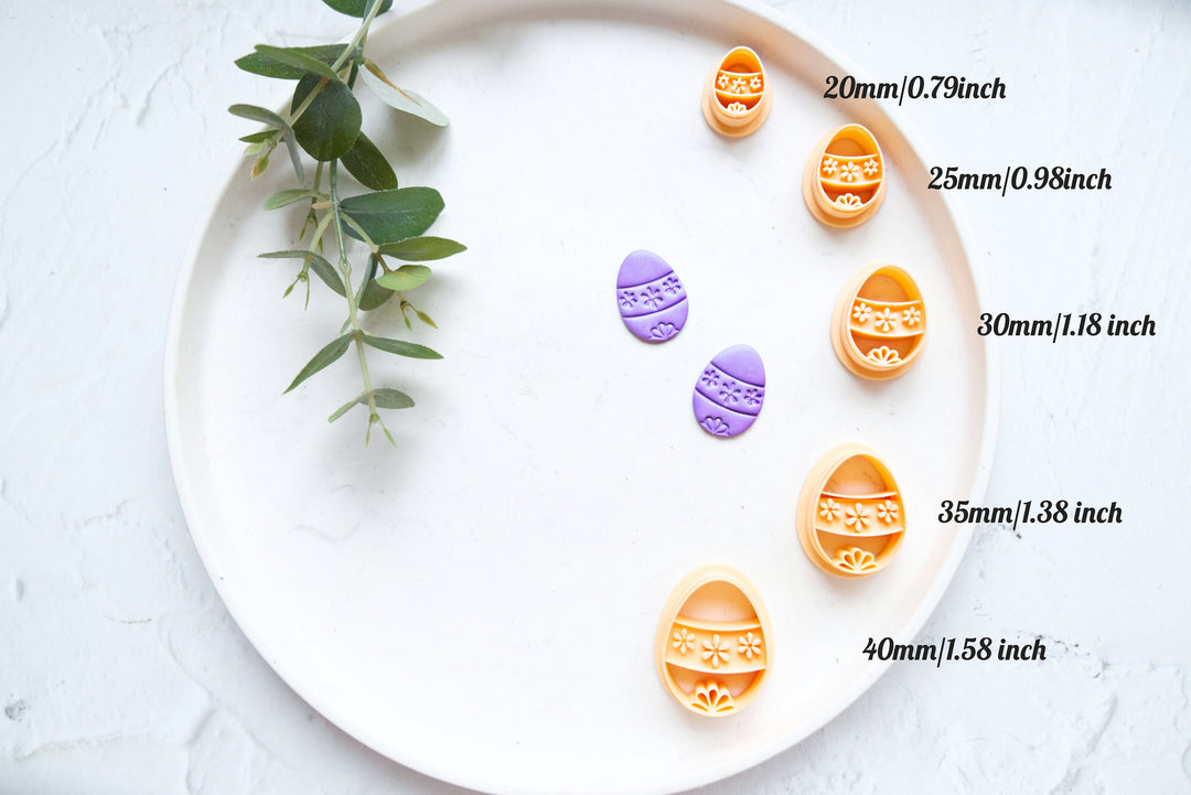 Easter Egg Polymer Clay cutter, Embossed Egg Polymer Clay Cutter, Easter Clay cutter, Easter Earring clay cutter