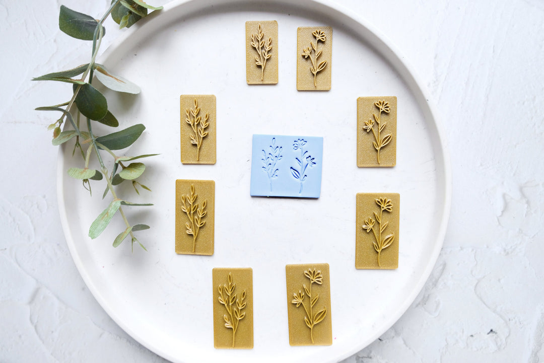 Botanical Polymer Clay Stamp: Flower Embossing Tool