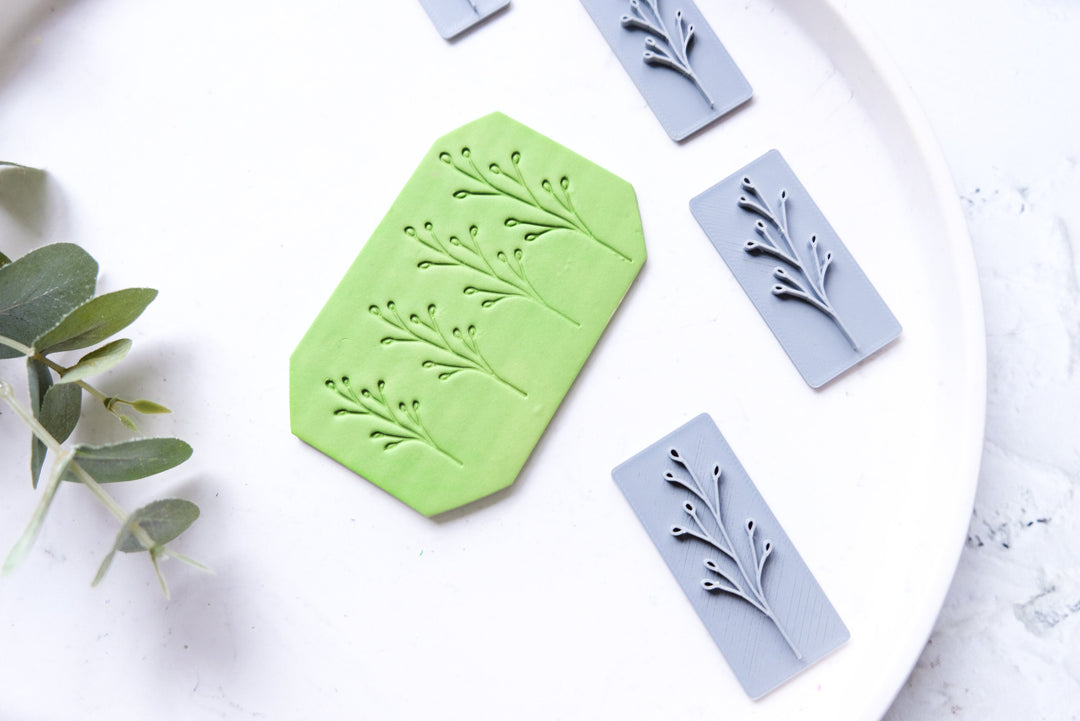 Leaf Polymer Clay stamp, Botanical clay stamp, Clay texture, Earring making tools, Plant Polymer Clay Embossing Stamps