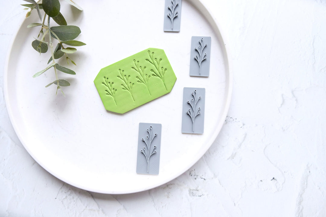 Leaf Polymer Clay stamp, Botanical clay stamp, Clay texture, Earring making tools, Plant Polymer Clay Embossing Stamps