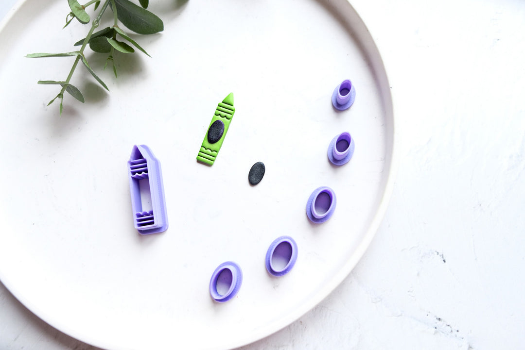 Oval Shape Clay Cutter For Kid Crayon, Geometrical Clay Cutter, Oval Shape Clay cutter, Crayon earrings, Polymer clay cutter set