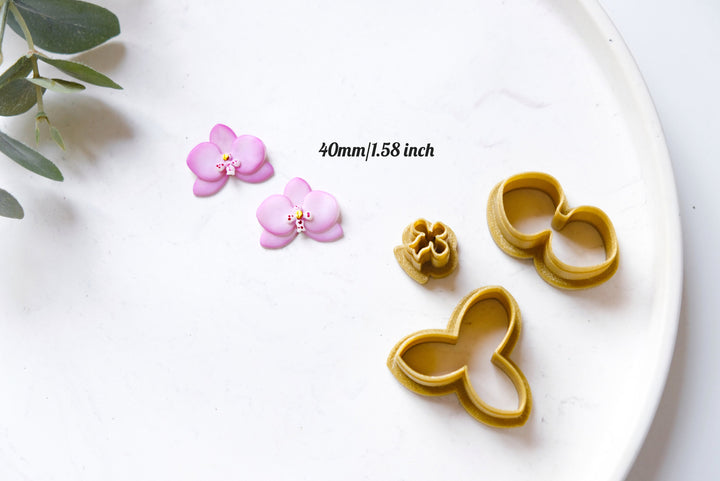 Orchid Flower polymer clay cutter set ( 3pc), Phalaenopsis Flower Clay cutter set, Flower earrings, Orchid earrings, Flower clay cutterset