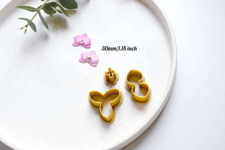 Orchid Flower polymer clay cutter set ( 3pc), Phalaenopsis Flower Clay cutter set, Flower earrings, Orchid earrings, Flower clay cutterset