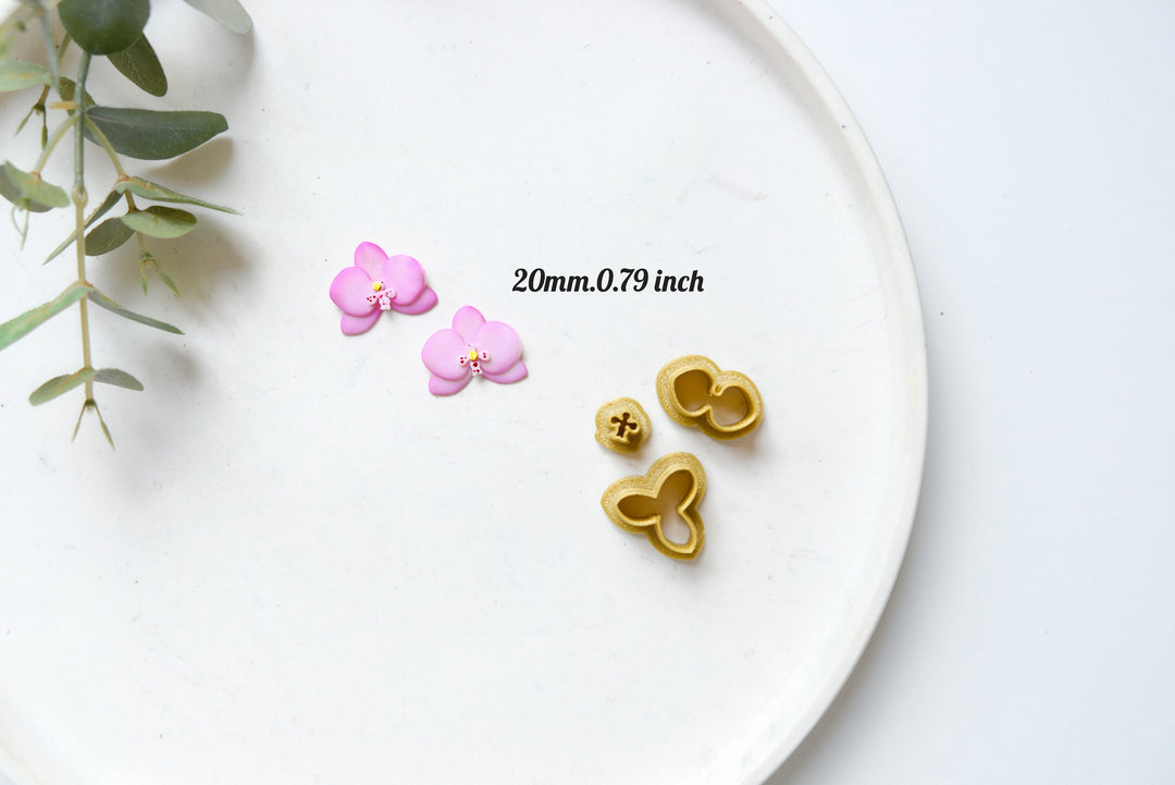 Orchid Flower polymer clay cutter set ( 3pc), Phalaenopsis Flower Clay cutter set, Flower earrings, Orchid earrings, Flower clay cutterset