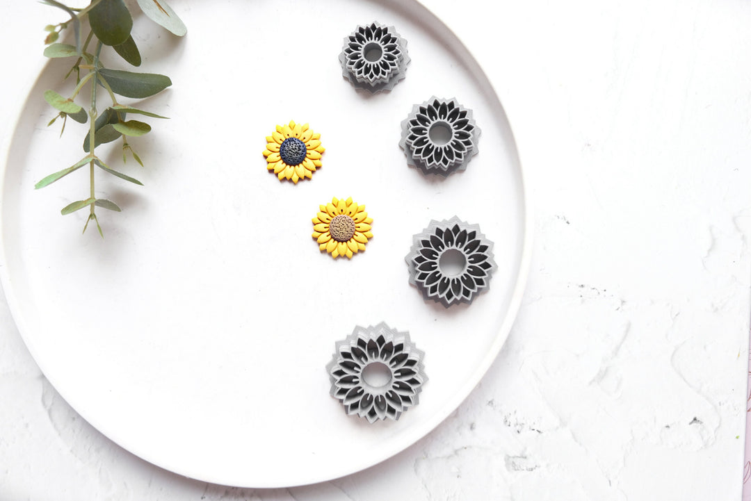 Sunflower B clay cutter, Flower Clay earring Cutter, Sunflower cutter, Polymer clay jewellery cutter, Earring making tool, Clay tool