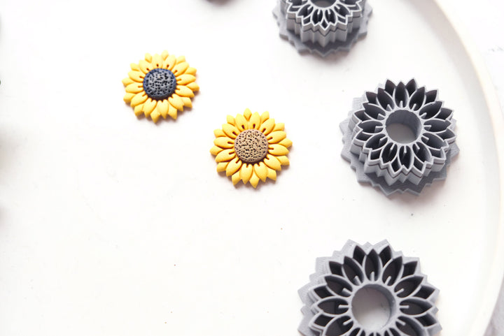 Sunflower B clay cutter, Flower Clay earring Cutter, Sunflower cutter, Polymer clay jewellery cutter, Earring making tool, Clay tool