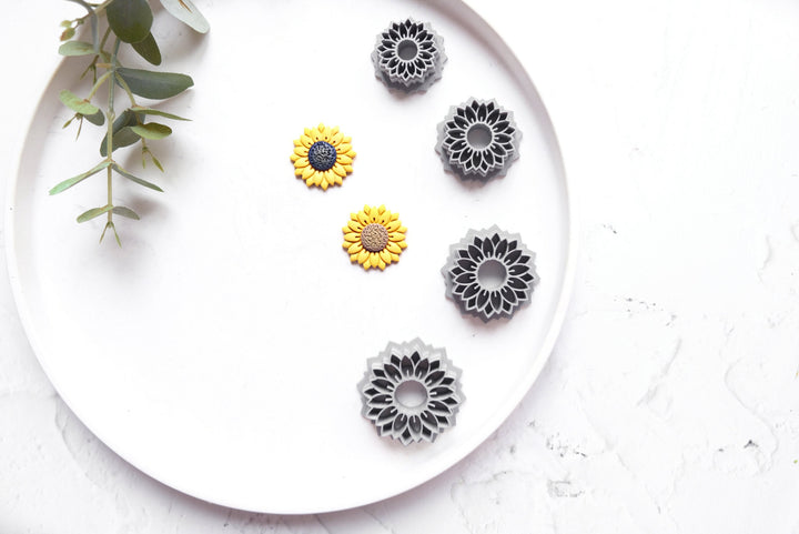 Sunflower B clay cutter, Flower Clay earring Cutter, Sunflower cutter, Polymer clay jewellery cutter, Earring making tool, Clay tool