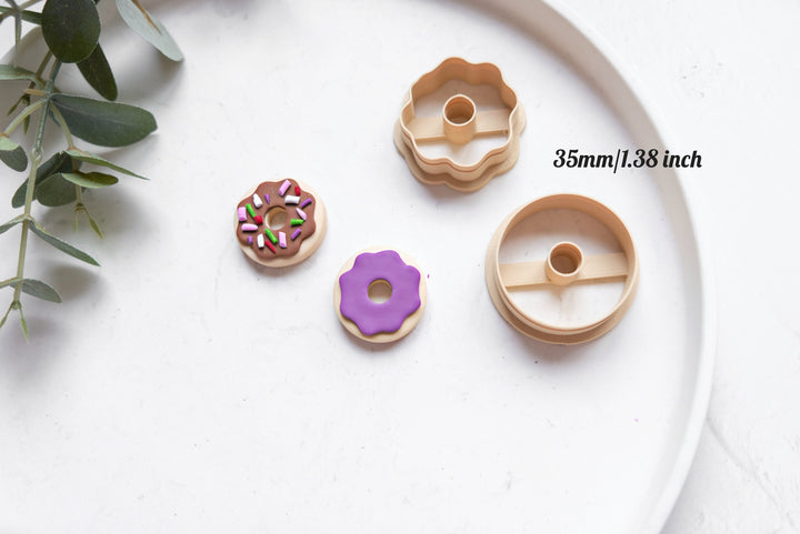 Donuts Clay Cutter 2pc set, Organic Clay Donut cutter, Earring Cutters, Clay Cutters, LiiCutters, Cutter Set, Donut Cutter