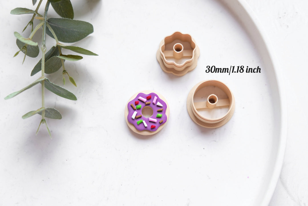 Donuts Clay Cutter 2pc set, Organic Clay Donut cutter, Earring Cutters, Clay Cutters, LiiCutters, Cutter Set, Donut Cutter