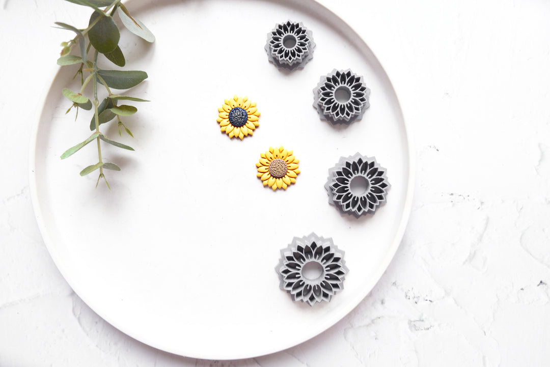 Sunflower B clay cutter, Flower Clay earring Cutter, Sunflower cutter, Polymer clay jewellery cutter, Earring making tool, Clay tool