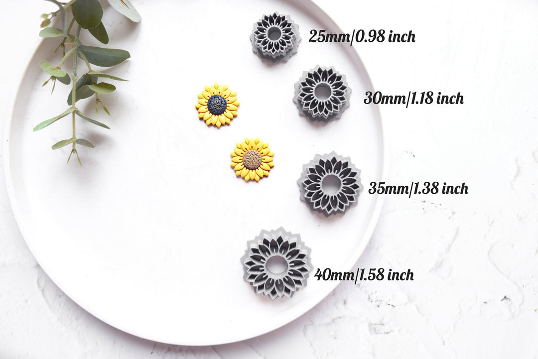 Sunflower B clay cutter, Flower Clay earring Cutter, Sunflower cutter, Polymer clay jewellery cutter, Earring making tool, Clay tool