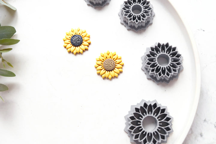 Sunflower B clay cutter, Flower Clay earring Cutter, Sunflower cutter, Polymer clay jewellery cutter, Earring making tool, Clay tool