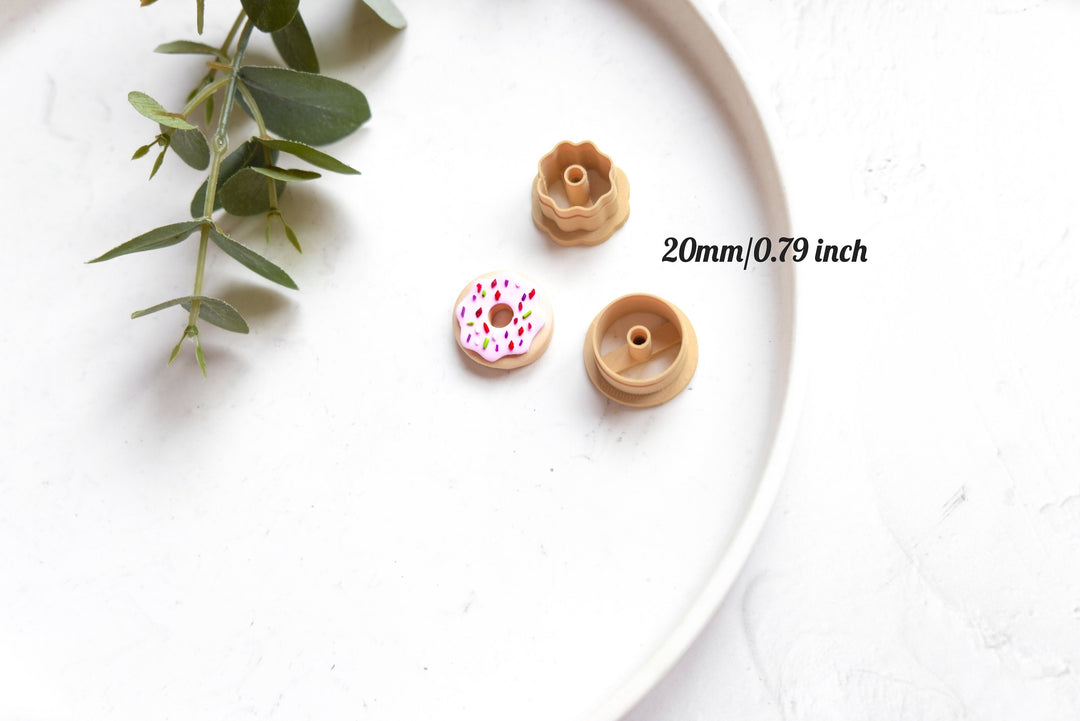 Donuts Clay Cutter 2pc set, Organic Clay Donut cutter, Earring Cutters, Clay Cutters, LiiCutters, Cutter Set, Donut Cutter