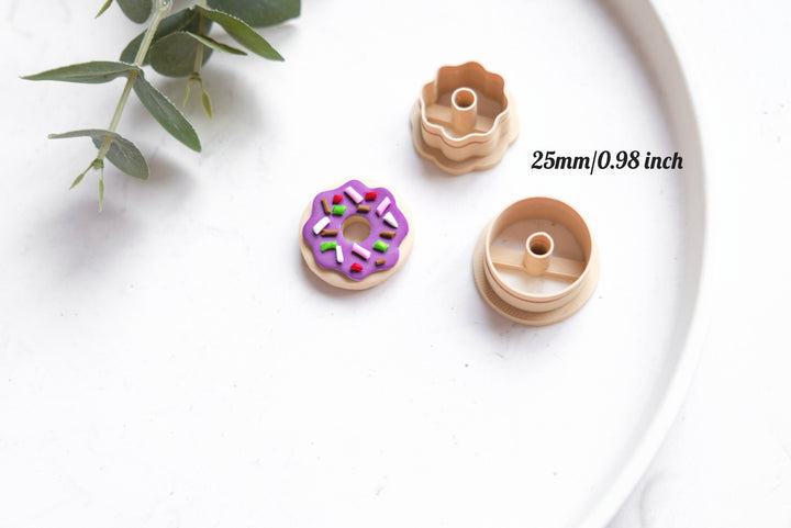 Donuts Clay Cutter 2pc set, Organic Clay Donut cutter, Earring Cutters, Clay Cutters, LiiCutters, Cutter Set, Donut Cutter